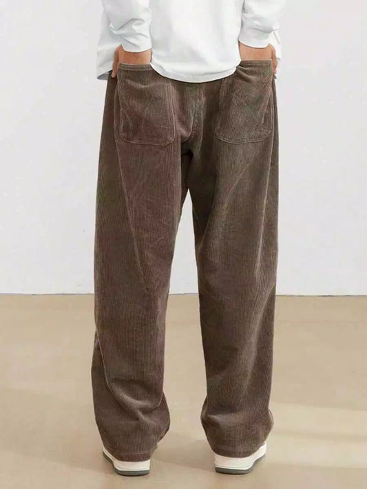 Brown Color Mens Corduroy Cotton Pants Casual and Regular Fit Full size - XPPT