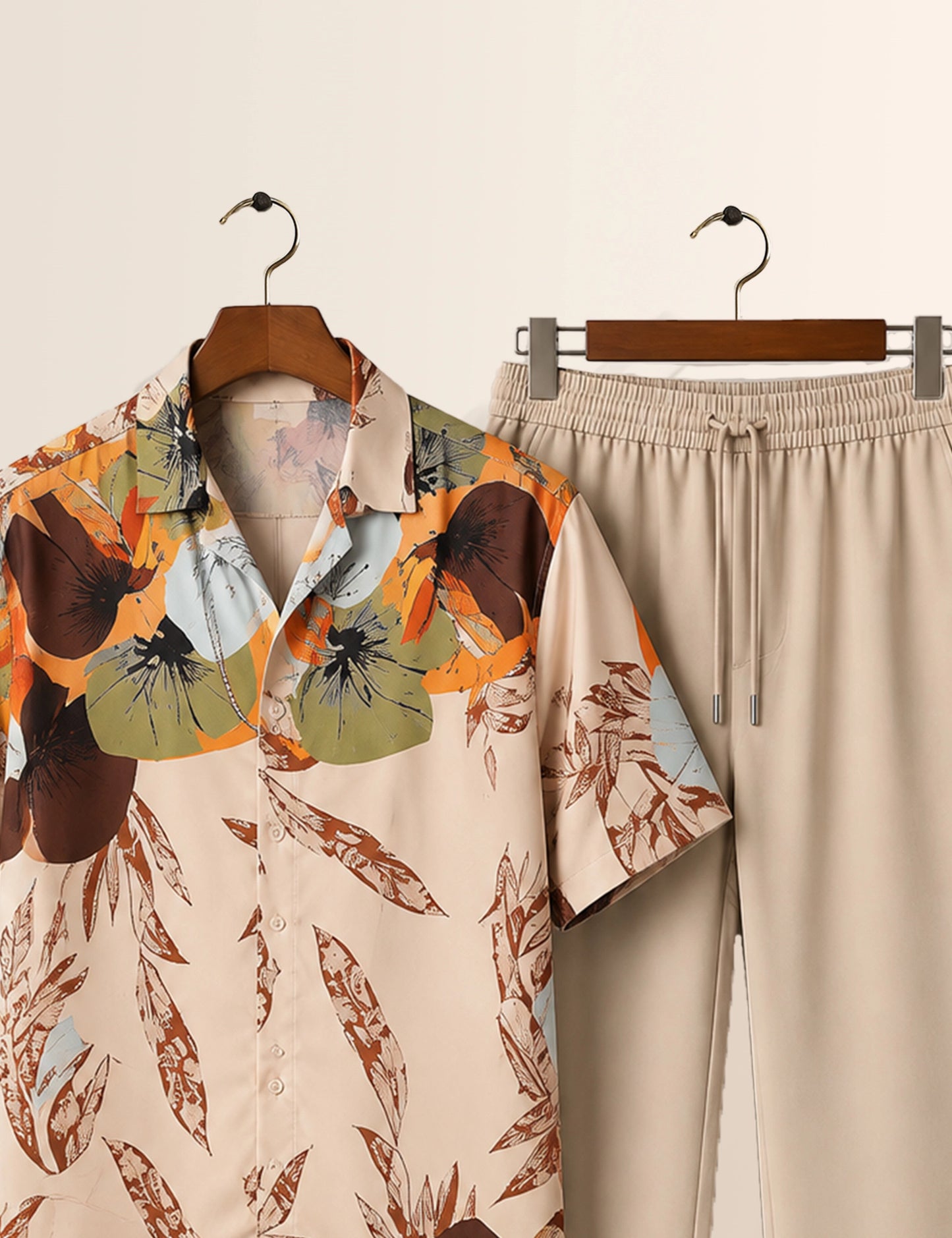 Cream Leafs Unisex Cords - XPCRDF