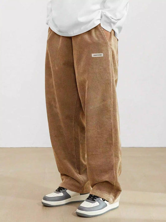 Khaki Color Mens Corduroy Cotton Pants Casual and Regular Fit Full size - XPPT