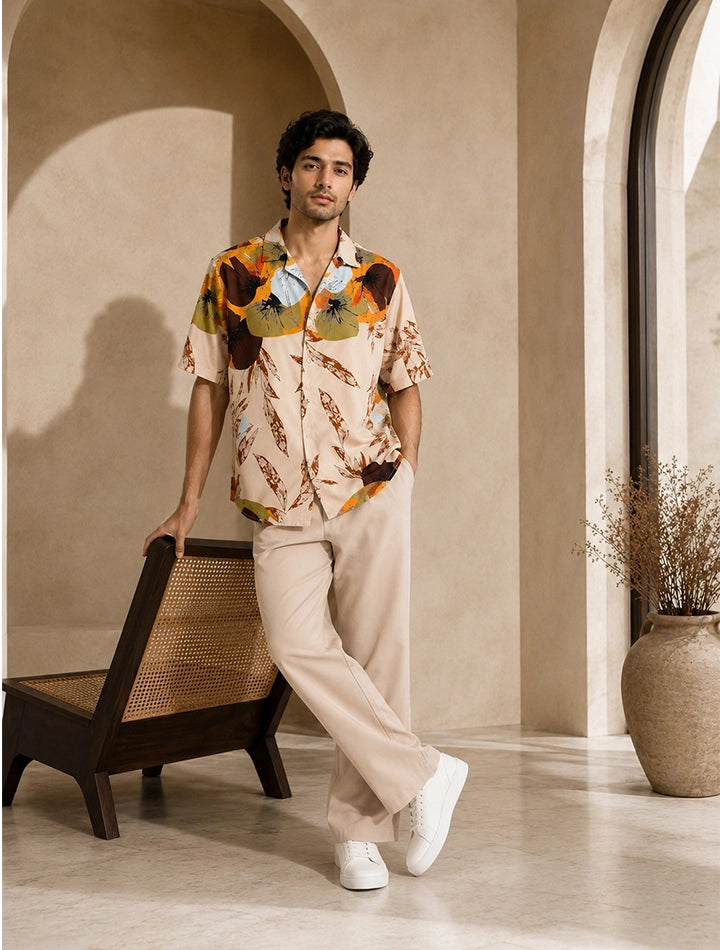 Cream Leafs Unisex Cords - XPCRDF