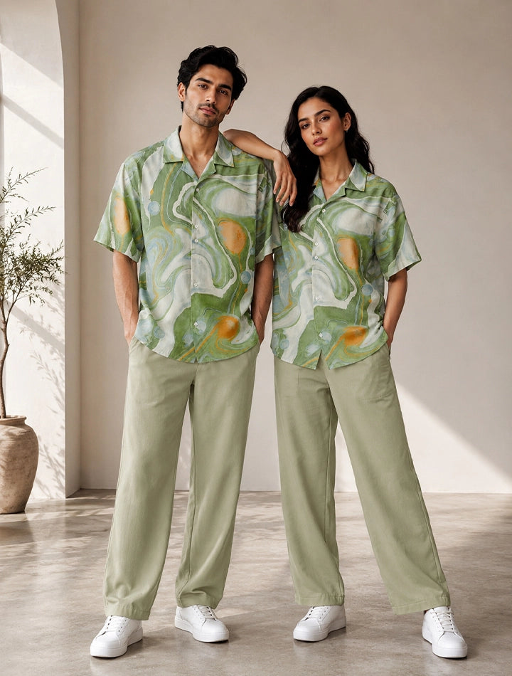 Green Watery Unisex Cords - XPCRDF