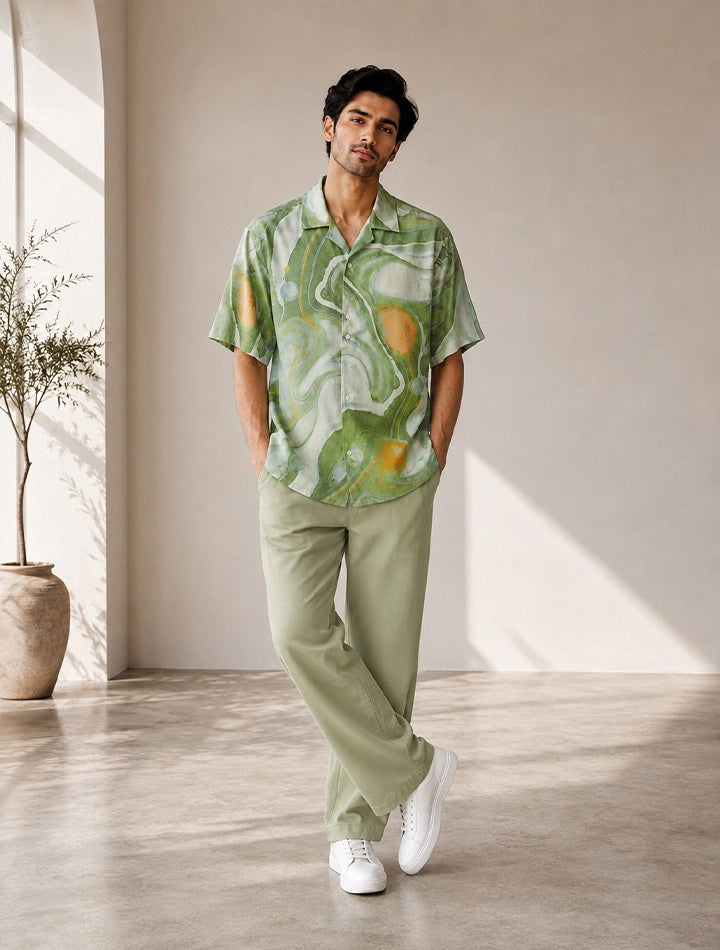 Green Watery Unisex Cords - XPCRDF