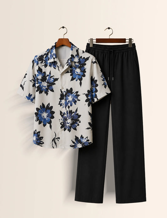Navy Flower Unisex Cords - XPCRDF