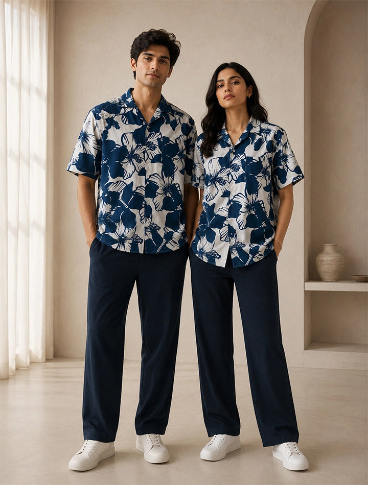 Navy Hibiscus Unisex Cords - XPCRDF