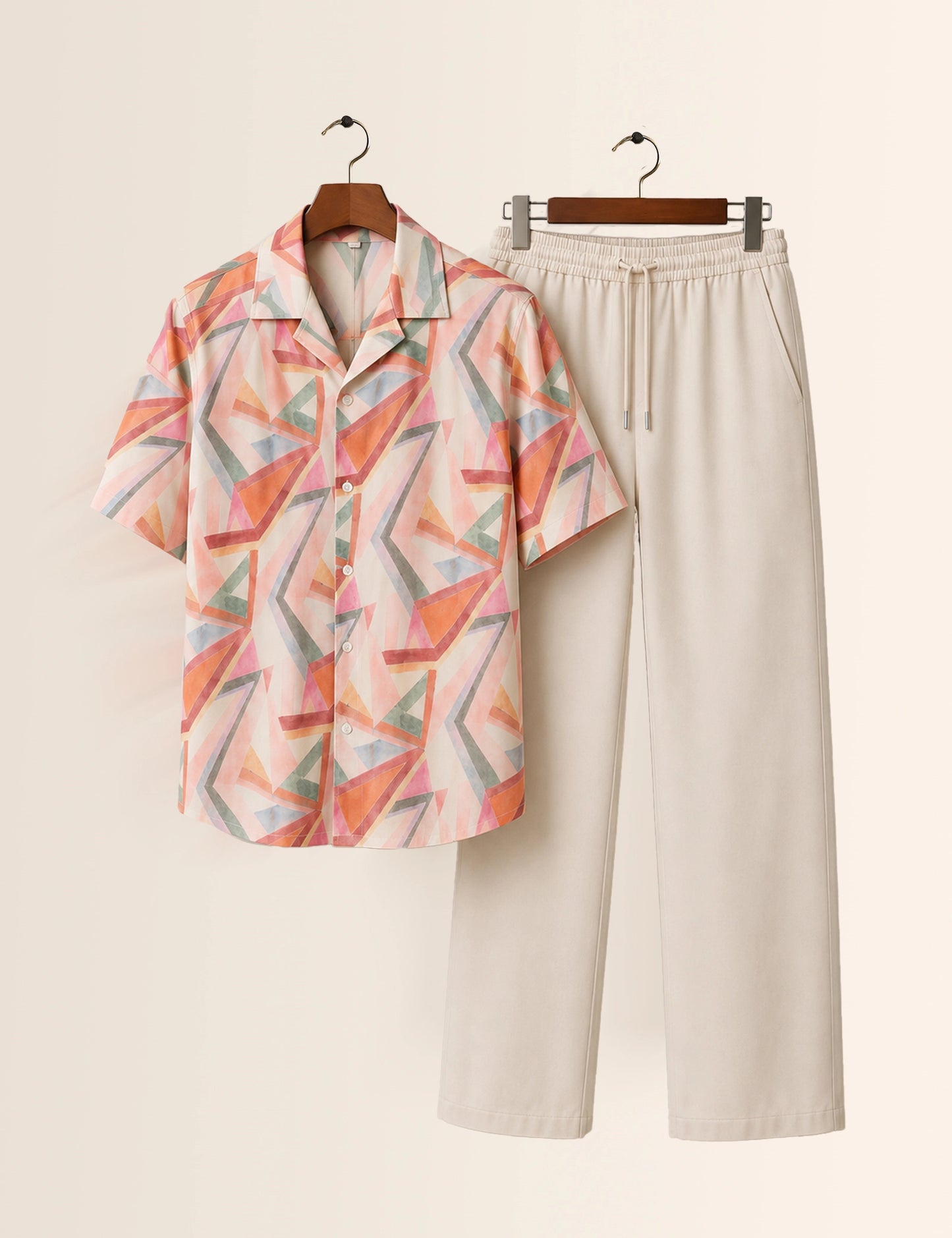 Peach Geometric Unisex Cords - XPCRDF
