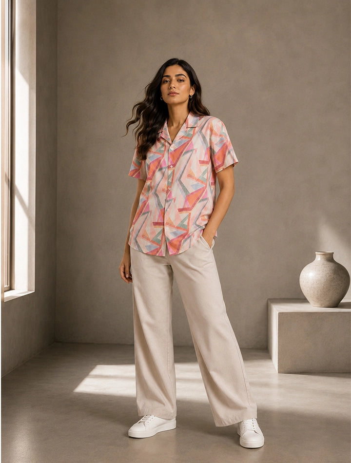 Peach Geometric Unisex Cords - XPCRDF