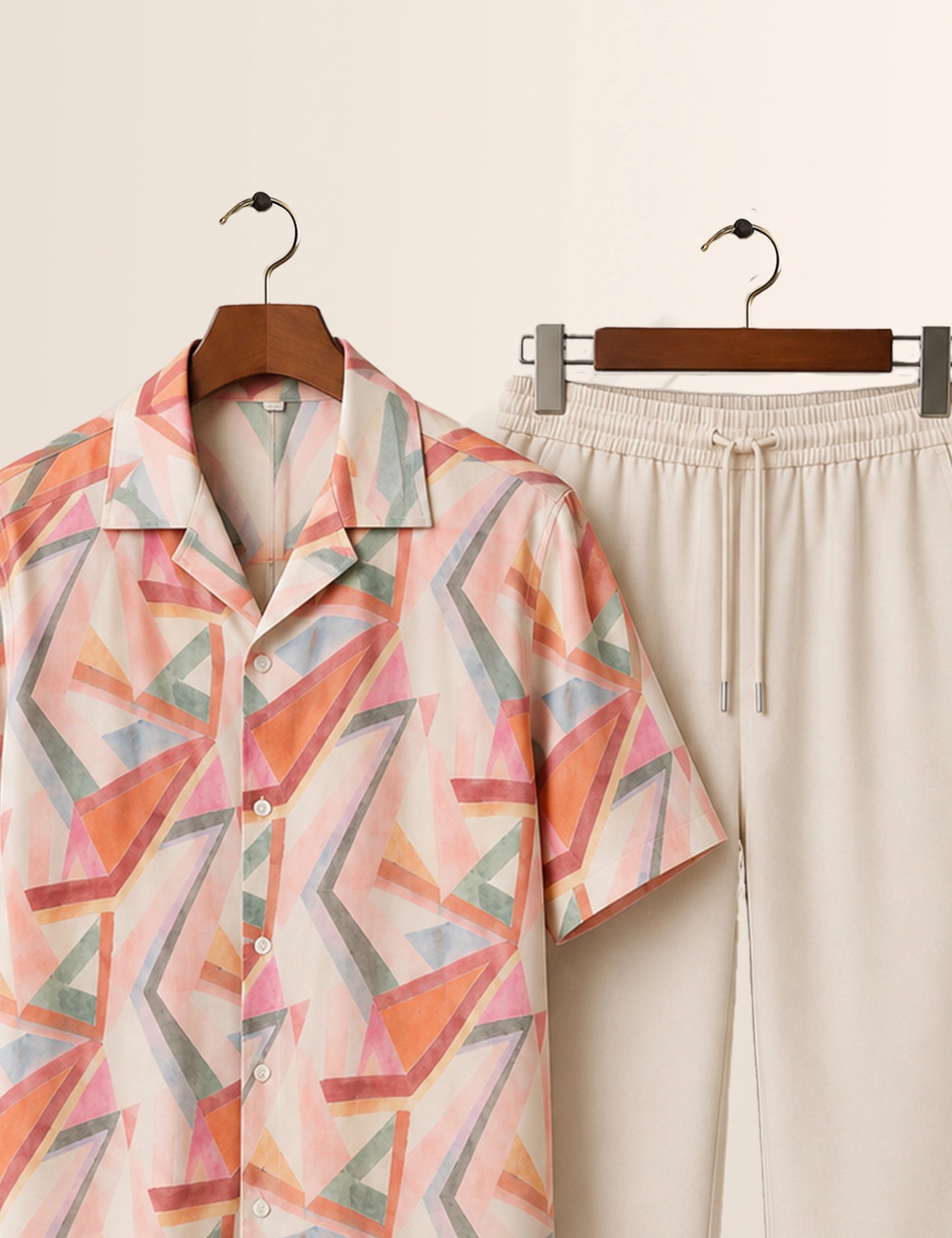 Peach Geometric Unisex Cords - XPCRDF