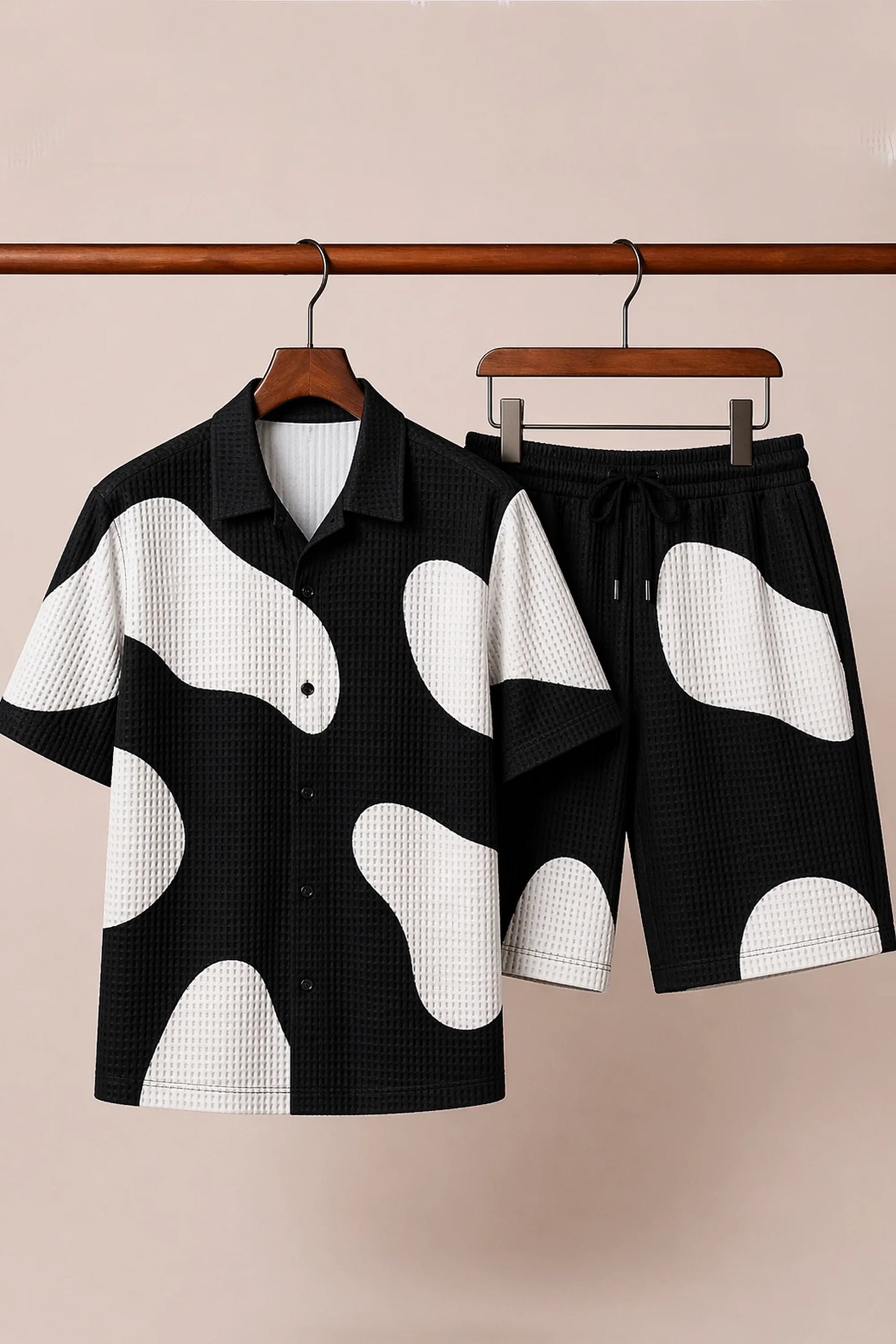 Black Round Patch Half Pants Cords - XPCRDH