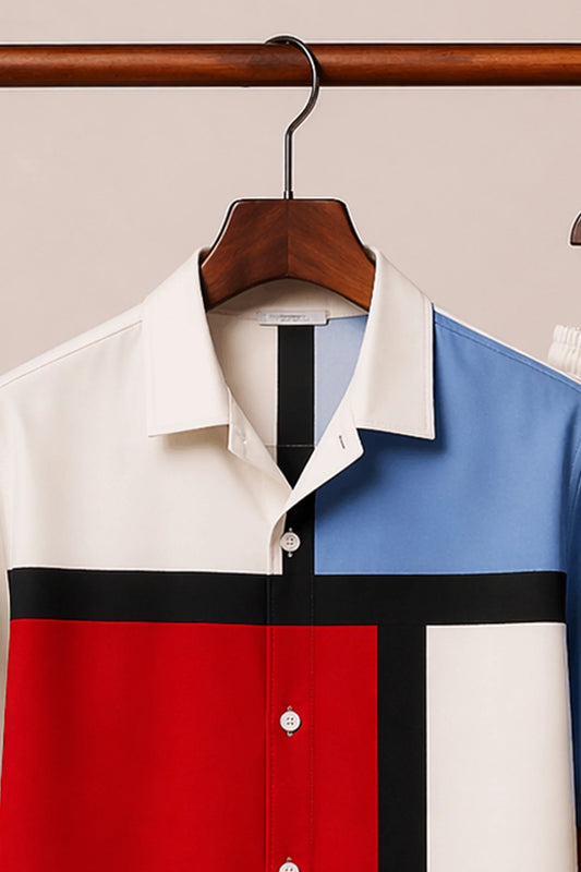 Red Blue Blocks Half Pants Cords - XPCRDH