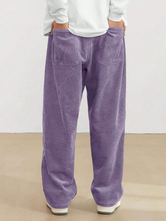 Purple  Color Mens Corduroy Cotton Pants Casual and Regular Fit Full size - XPPT