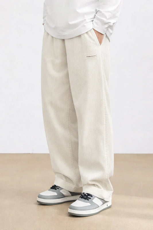 White  Color Mens Corduroy Cotton Pants Casual and Regular Fit Full size - XPPT